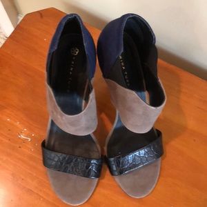 Navy and grey sandals